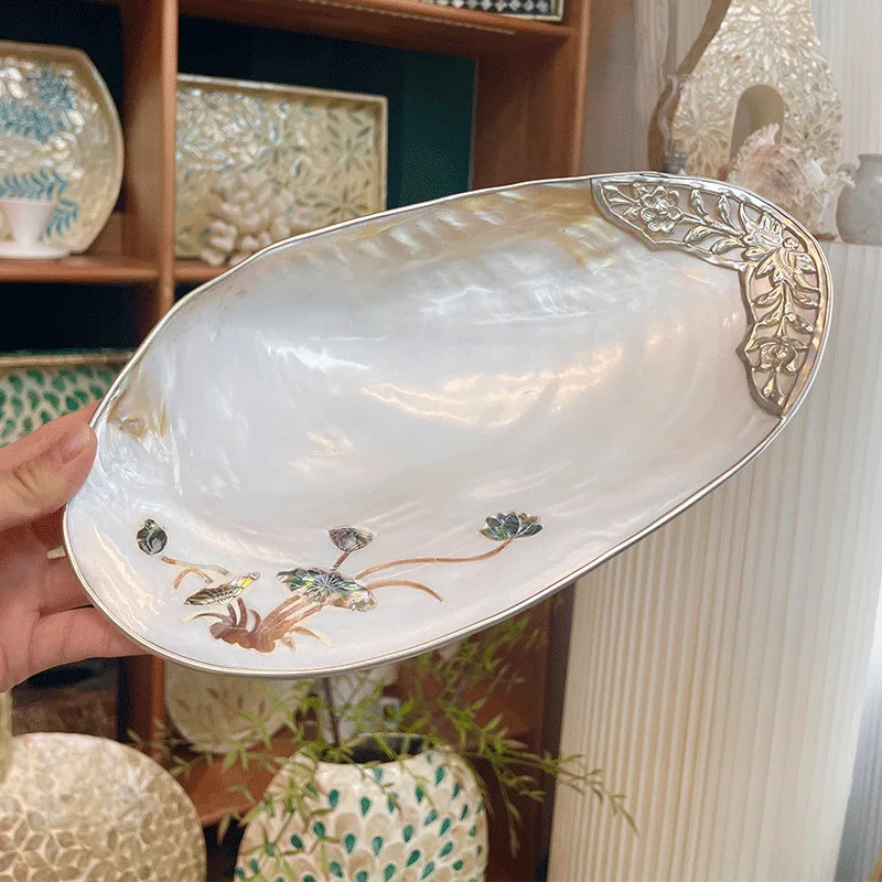 Home Decor Vietnam - Вьетнамский креативный поднос из натуральных ракушек,
