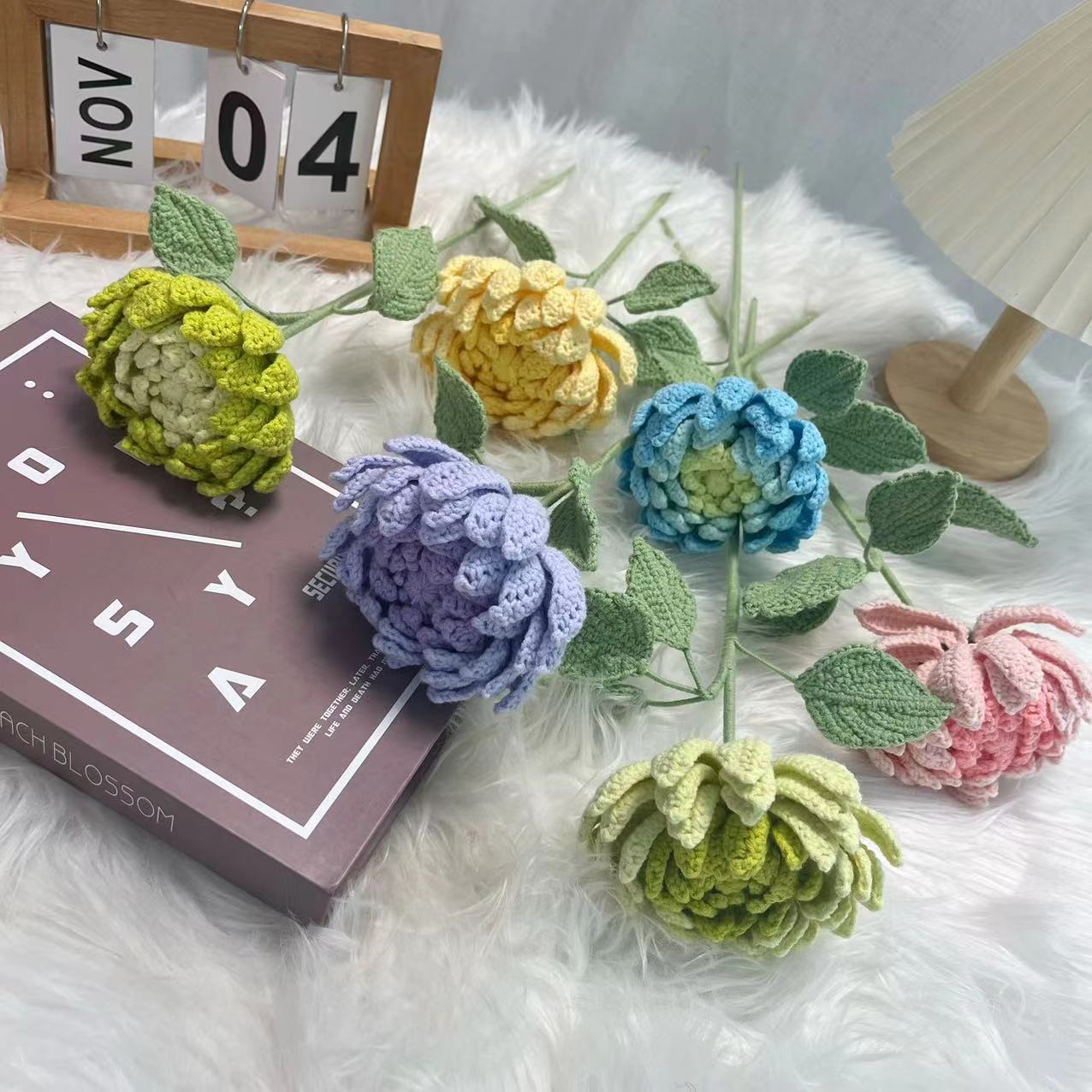 Yarn Home Decor - Готовая продукция Dahlia, букет ручной работы,