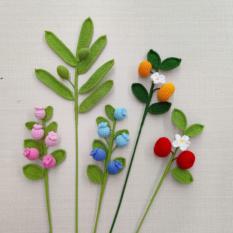 Yarn Home Decor - Готовый букет ручной работы с вязанным