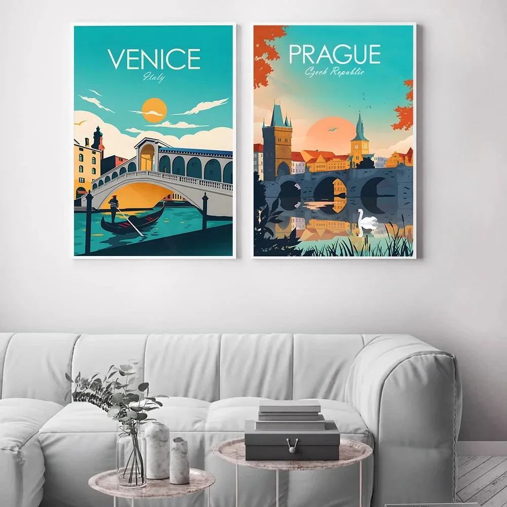Home Decor Vietnam - Туристические города Пейзаж Шанхай Вьетнам Мадрид
