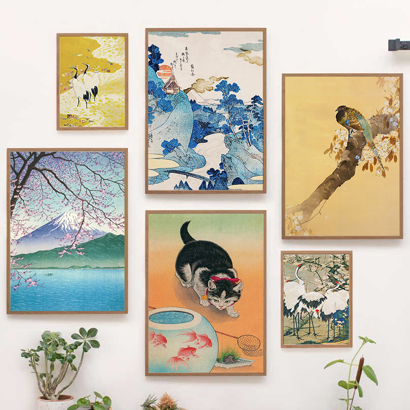 Home Decor Japandi - Японский Katsushika Hokusai холст картина настенные