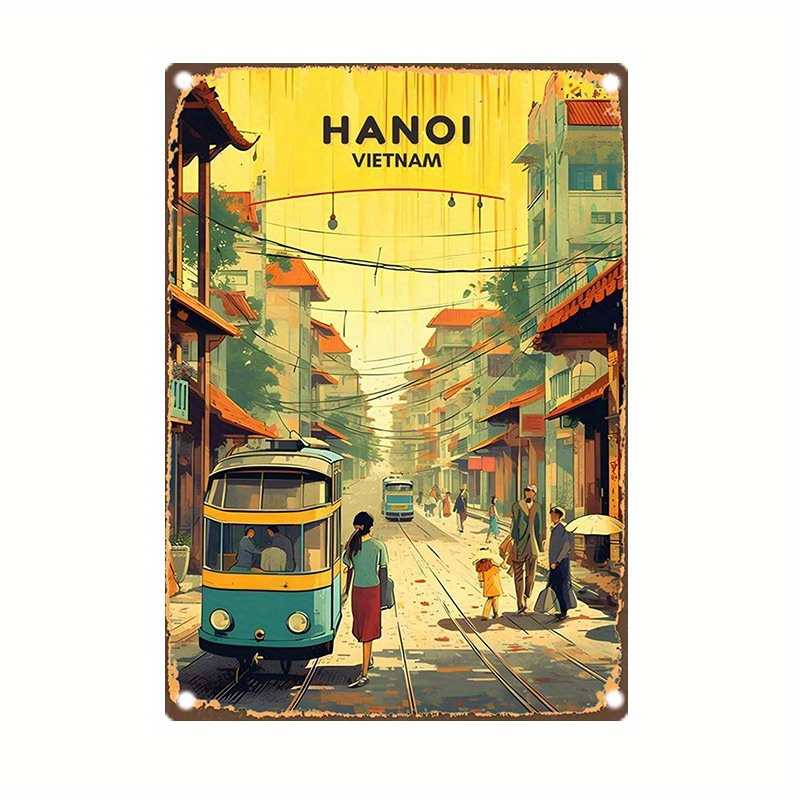 Home Decor Vietnam - Классическая жестяная табличка с изображением уличной