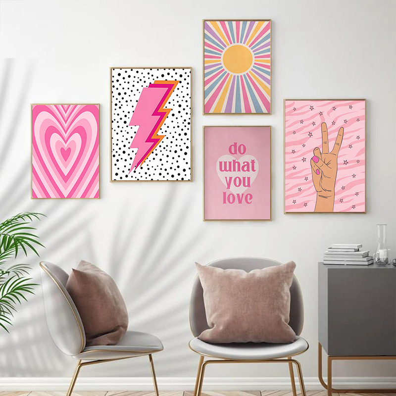 Абстрактная Розовая Молния Гра – обзор и цена Home Decor Japandi