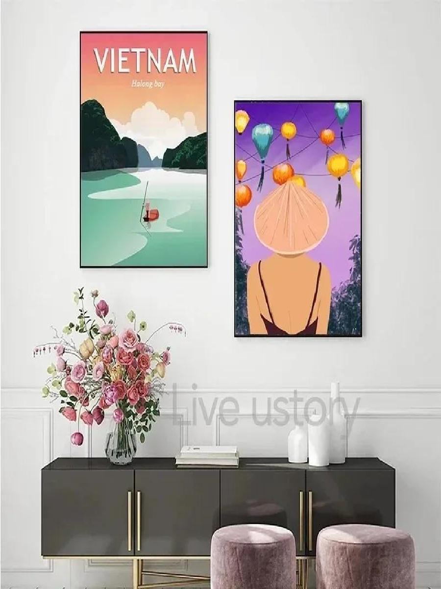 Винтажный холст с изображением – обзор и цена Home Decor Vietnam