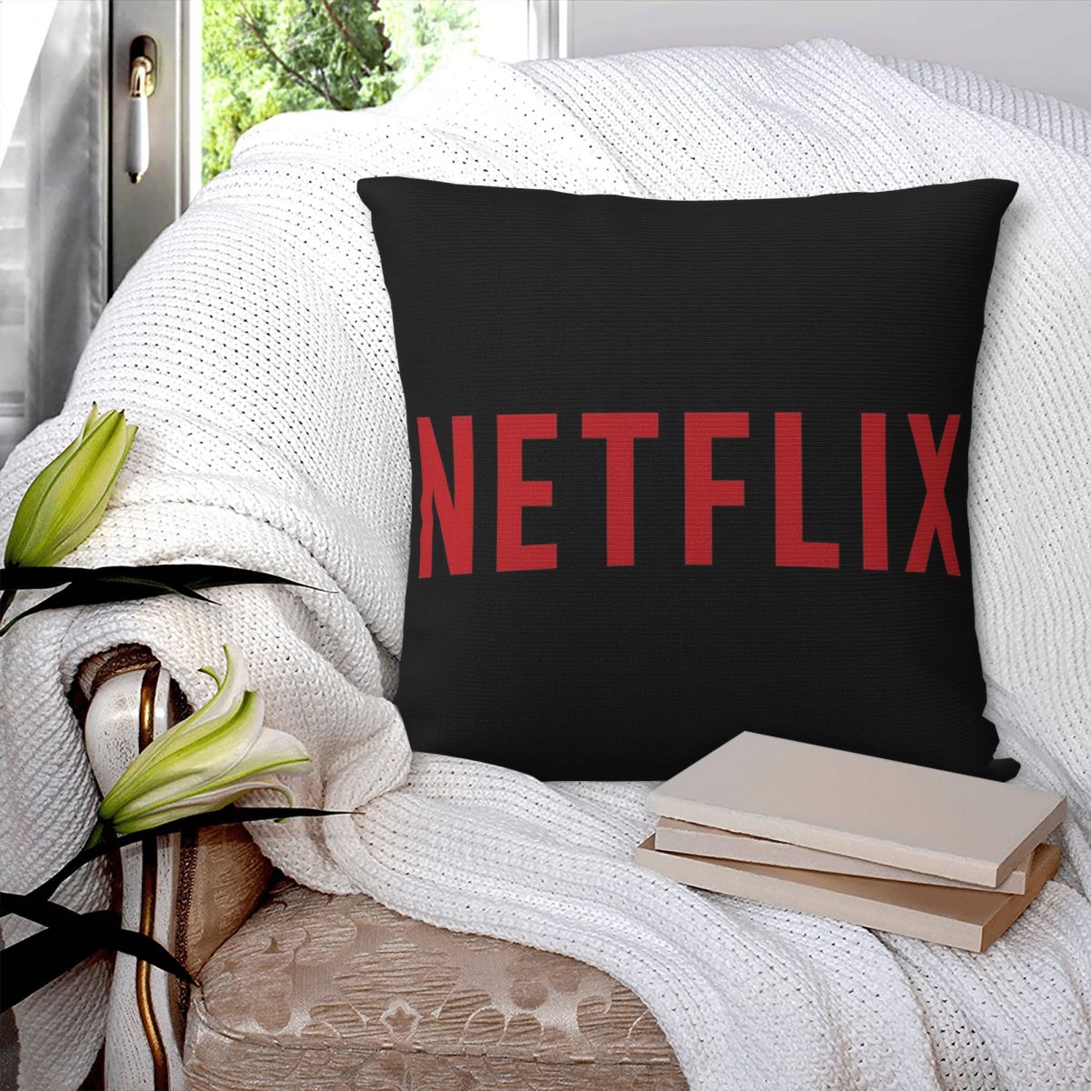 Квадратная наволочка с логотип – обзор и цена Home Decor Netflix